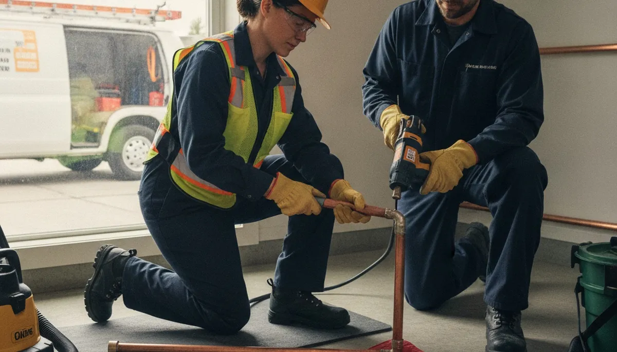 Emergency plumber repairing a leak in New Orleans, LA home