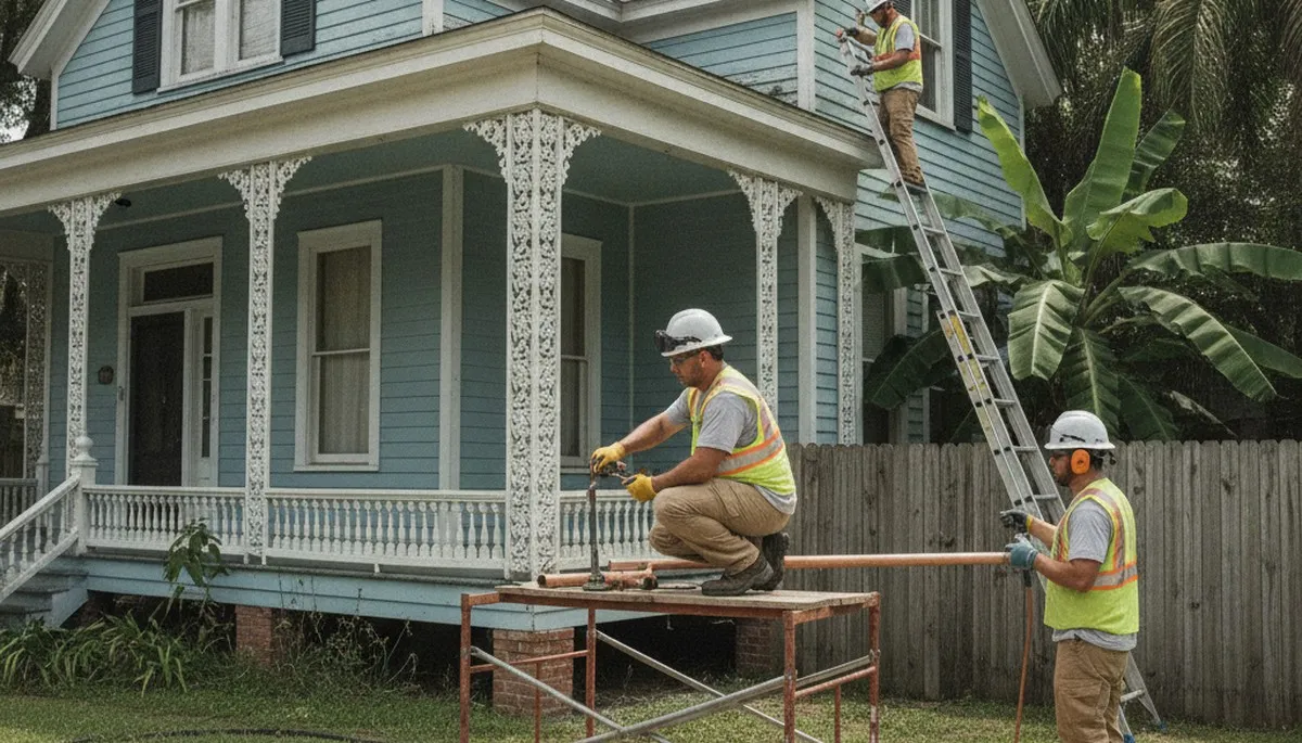 Plumber repairing a pipe in New Orleans, LA for residential plumbing service
