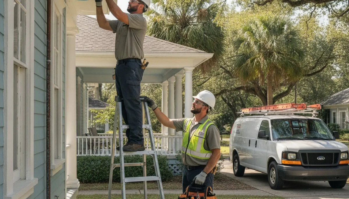 Plumber repairing a leak in New Orleans, LA for plumbing repair service